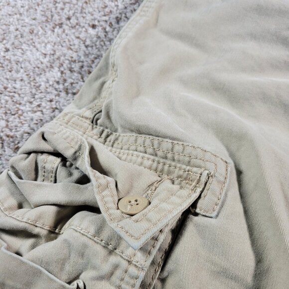 Signature by Levi Cargo Shorts Mens 34 Beige Multi Pocket Khak Utility - Picture 2 of 9
